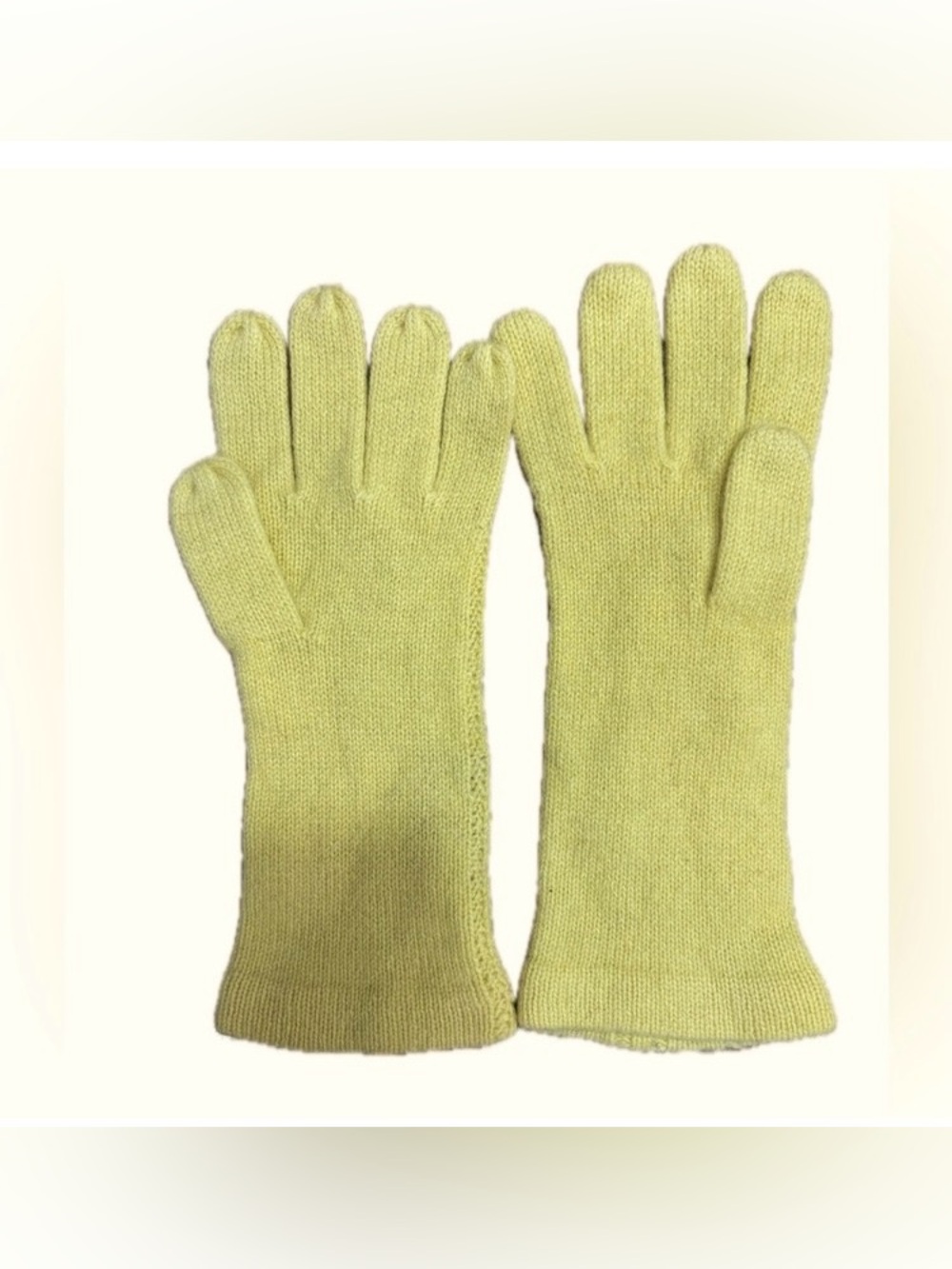 Light Green Knit Women's Gloves